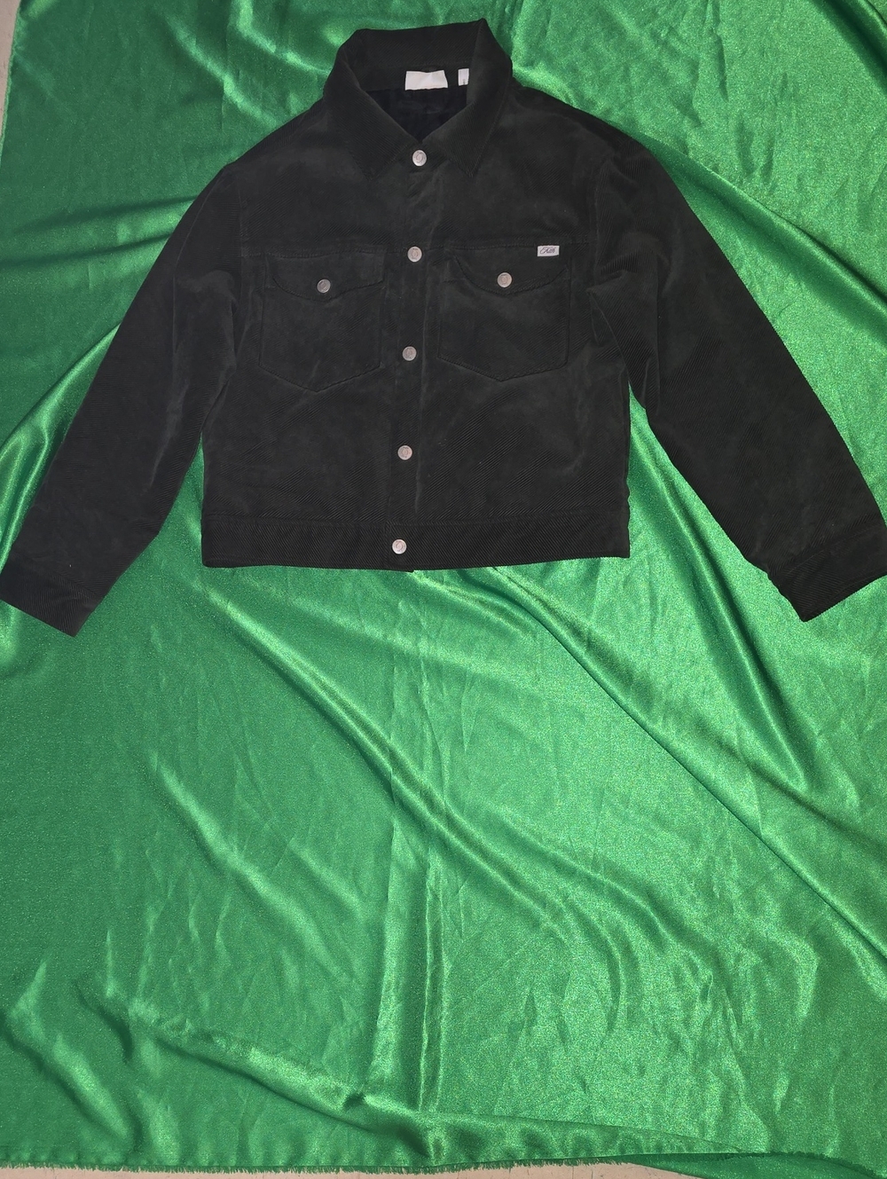 Kith Black Courdoroy Button-Front Kids Jacket